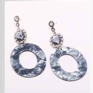 Silver and Grey resin earrings very light